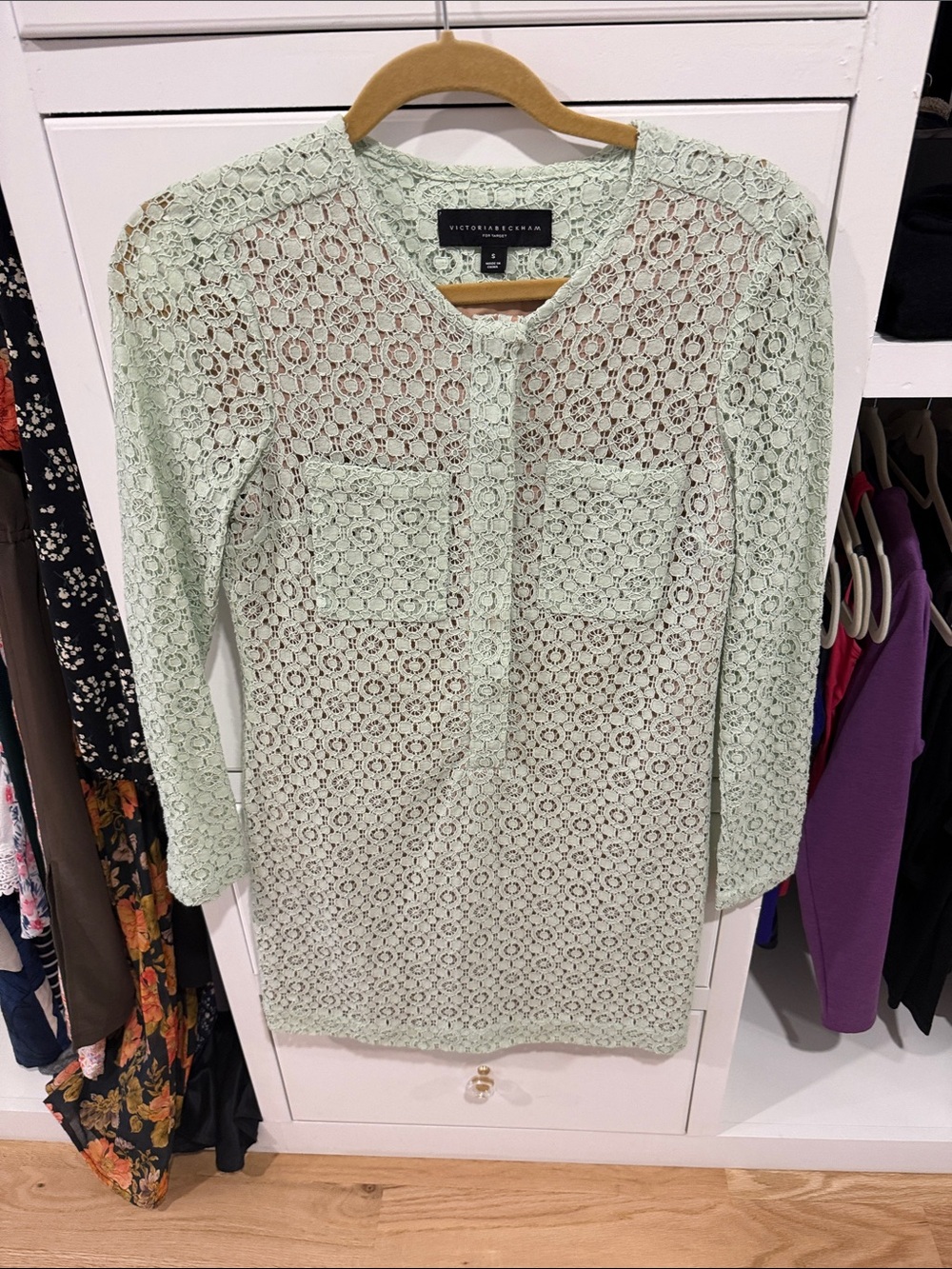 Victoria Beckham Pale Mint Lace Tunic